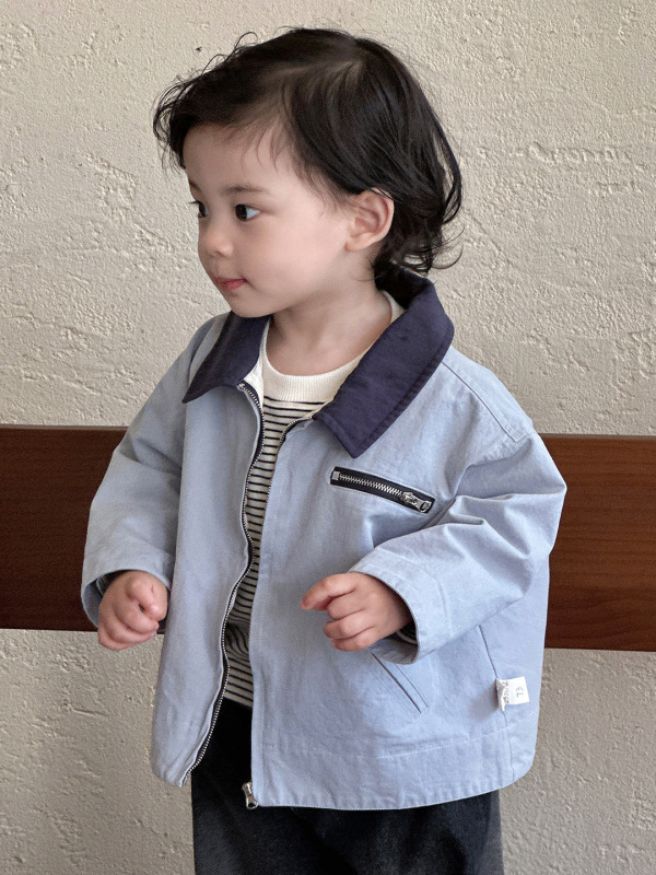 韓国子供服春秋幼児男の子コートジャケットカジュアルパンツストライプボトムシャツスリーピースアウトドア服|undefined