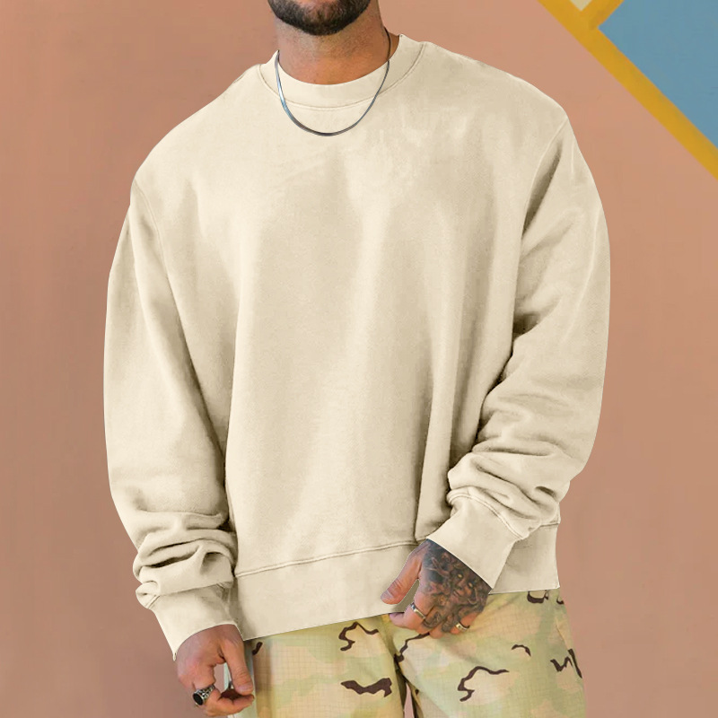 Sweater autumn new men's long sleeved pullover thick and versatile round neck sweater_voghion.com