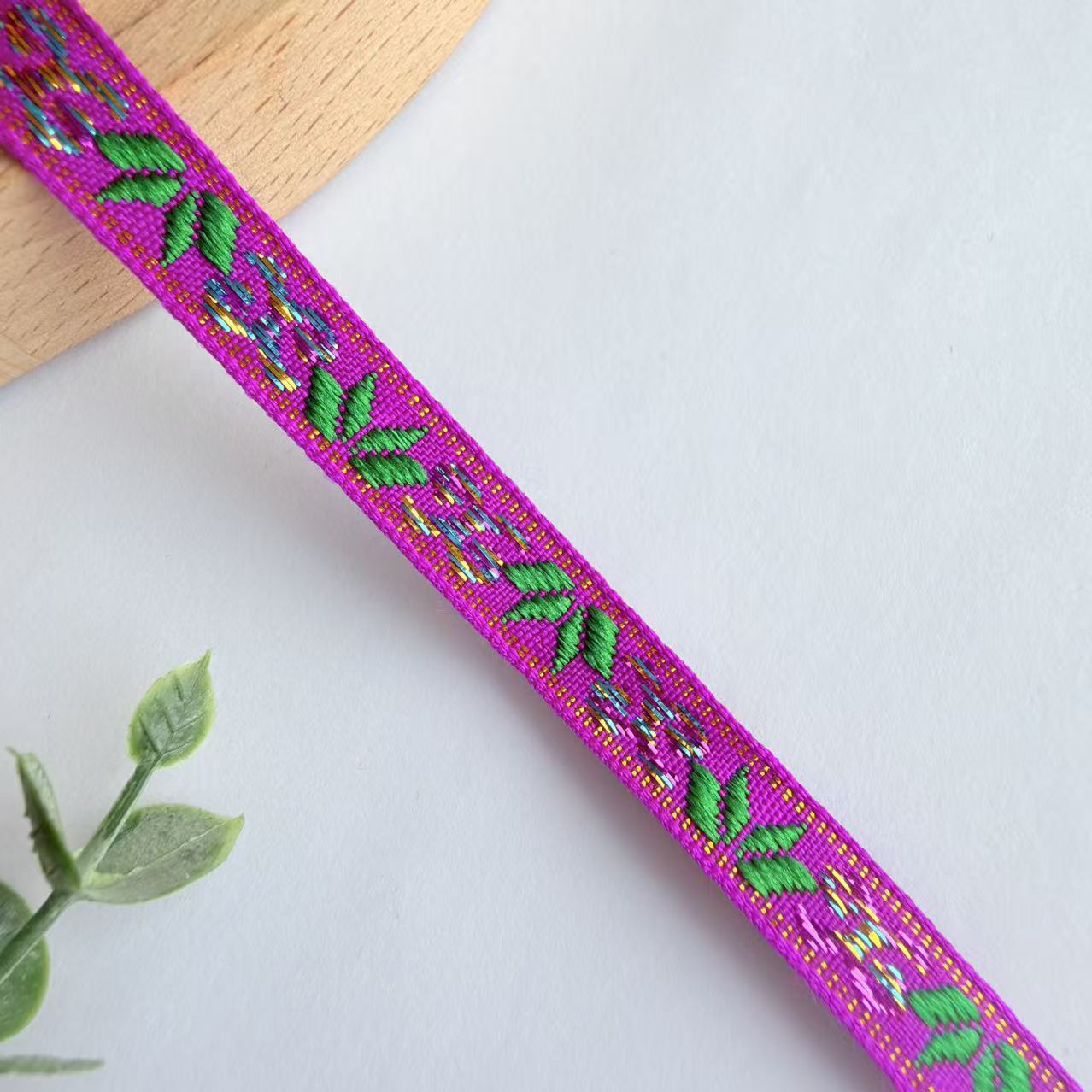 Cinta Jacquard de Estilo Étnico de 1 cm, Nylon, Decorativa, para Ropa y Manualidades image 22