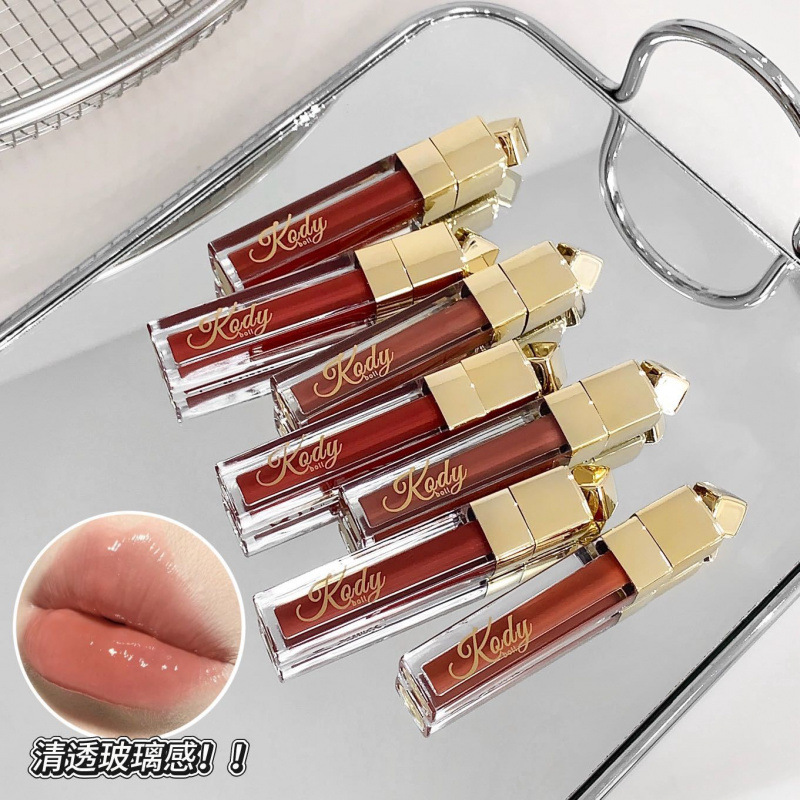 KodyboLL agua de agua, miel de labios transparente, humectante, fino, transparente, lleno, transparente, esmalte labial, maquillaje de belleza