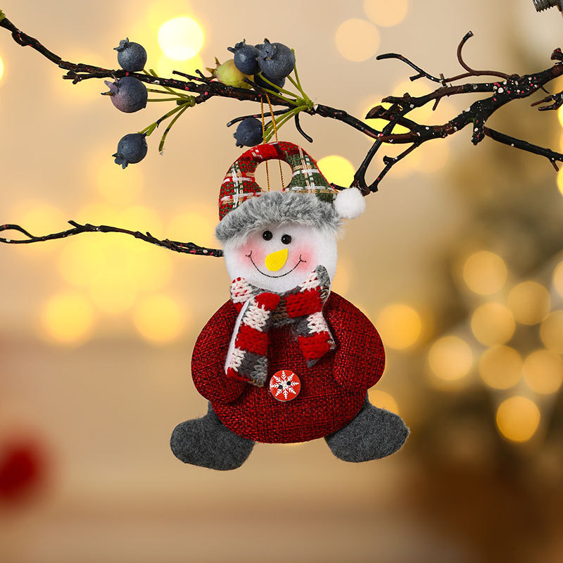 Decoraciones de Navidad anciano muñeco de nieve ciervo regalos de Navidad pequeño colgante muñeca de peluche colgante de árbol de Navidad suministros