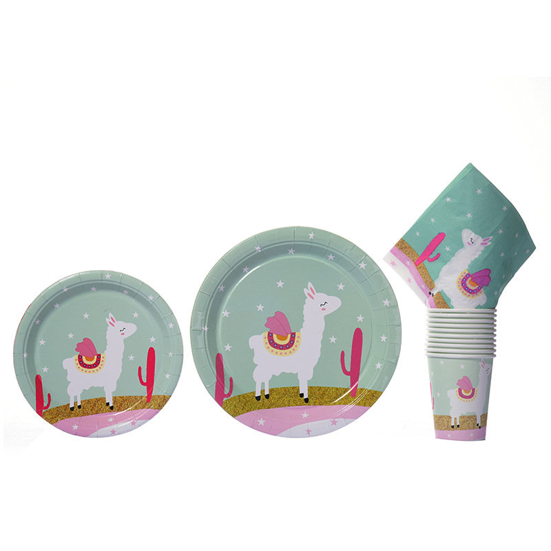 绿色羊驼四件套