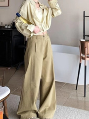 私服の神のズボン/構造主義の立裁のシンプルなカジュアルなズボンの復古の広い足の工装のズボン