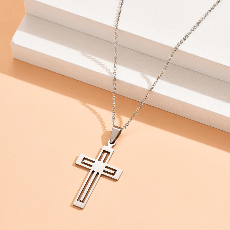 Original Design Cross Stainless Steel Plating Pendant Necklace 1 Piece
