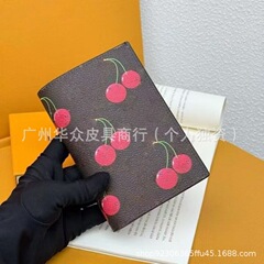 跨境樱桃系列拉链多功能零钱包迷你小巧多卡位护照收纳女款小卡包