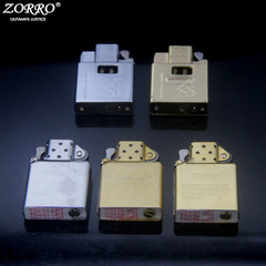 ZORRO lighters use various movements, white steel liner, original copper liner, copper knurled liner, narrow liner
