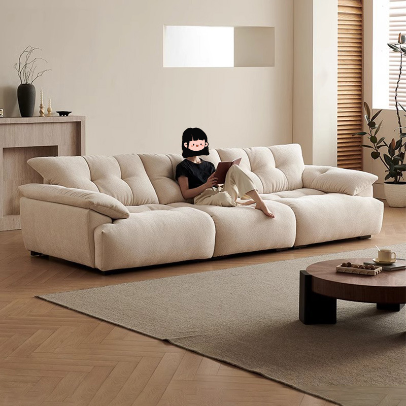 Sofá de brotes de flores sala de estar moderno simple pluma recta ajustable respaldo nubes sofá de tela de Chenille