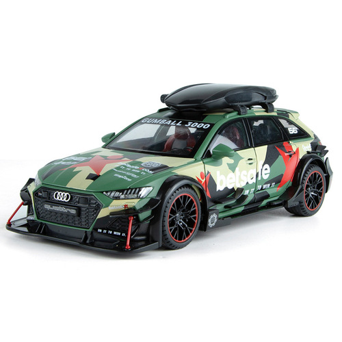 1:24 Scale RS6 Race Car Replica Alloy Model Boy's Toy Sound and Light Car Wholesale and Retail Display
