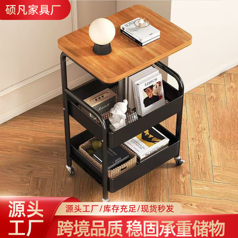 Simple Storage Rack Living Room Bedroom Storage Floor-Standing Mobile Snack Storage Rack Bathroom Toilet Storage Trolley