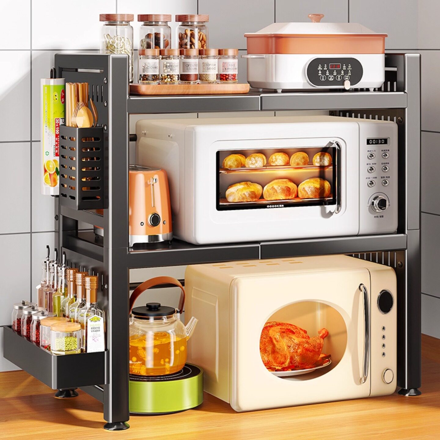 Estante Organizador para Microondas de 1 Nivel para Cocina