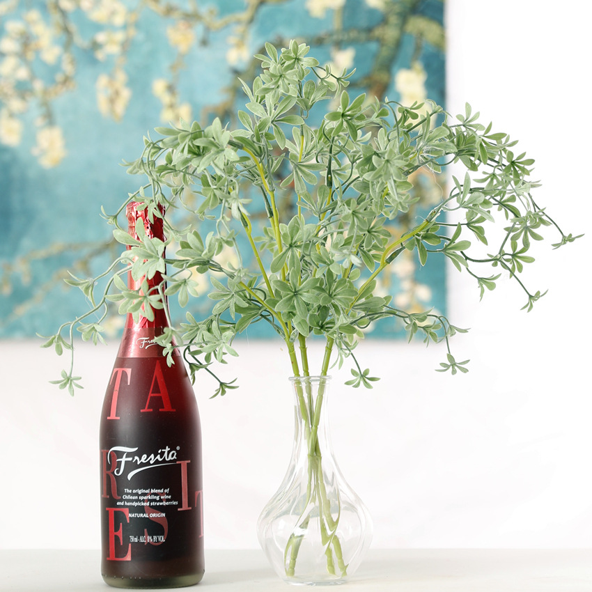 Simulation of Plant Feel Soft Glue Blue Grass Lala Vine Fake Flower Six-leaf Lu Home Wedding Decoration Accessories Trigeminal