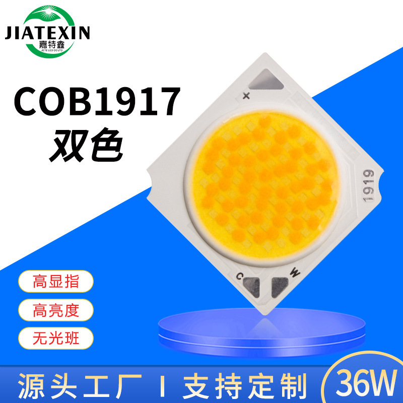 COB1919双色温COB光源45W暖光白光工程款智能调光射灯LED灯珠36W