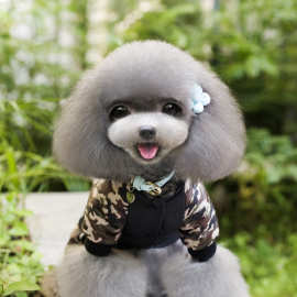 厂家直销宠物狗衣服宠物冬装泰迪FBI迷彩四腿衣加厚加绒棉衣批发