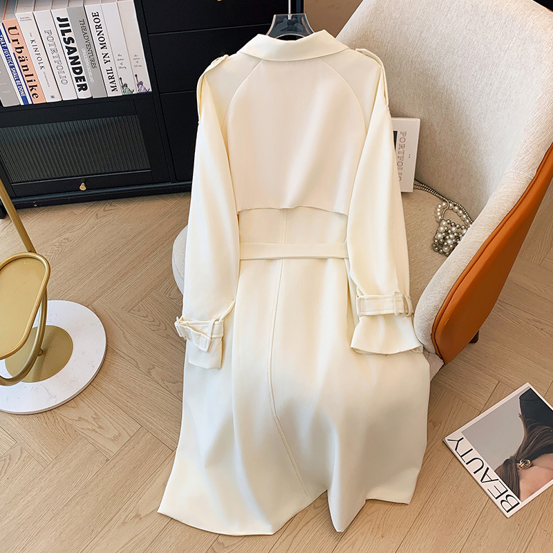 300斤特大码女装胖mm高级感英伦风长款风衣2025春秋新款收腰大衣,女装风衣,变形策服饰