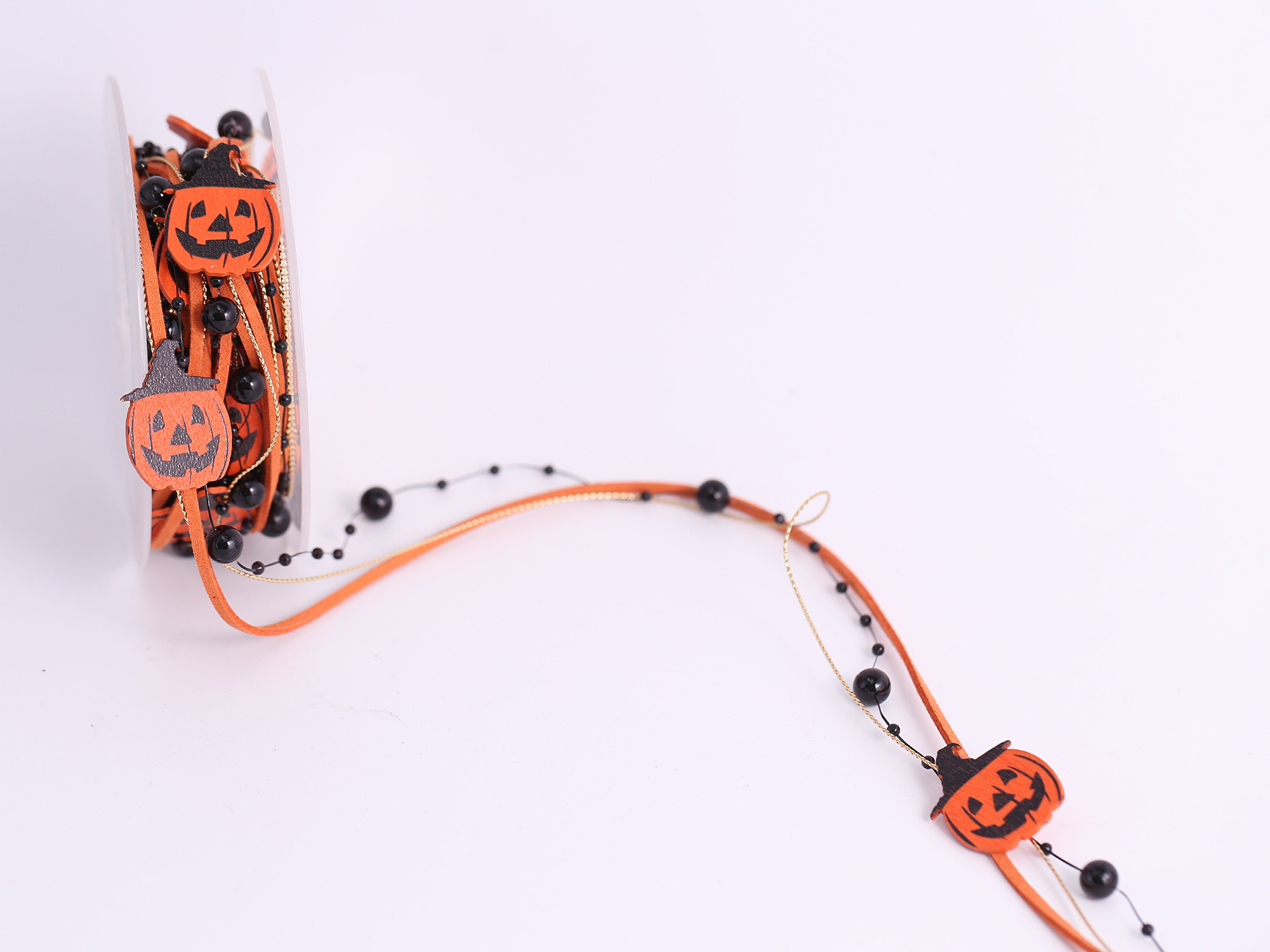 Transfronterizos de Halloween cinta naranja calabaza decoración cinta artesanal cinta creativa diseño festivo caja de regalo cinta