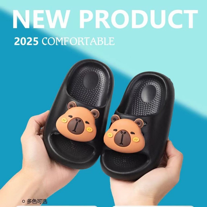 新款外贸跨境电商热销高弹EVA可爱卡皮巴拉小中童厚底拖鞋E601+6