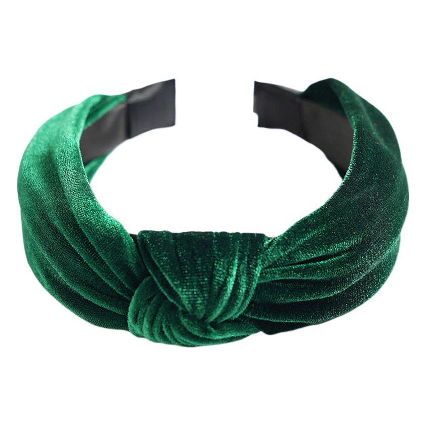 Nuevos accesorios para el cabello de color sólido de terciopelo dorado anudado diadema femenina europea y americana transfronteriza simple todo partido pelo de ala ancha presionando diadema horquilla