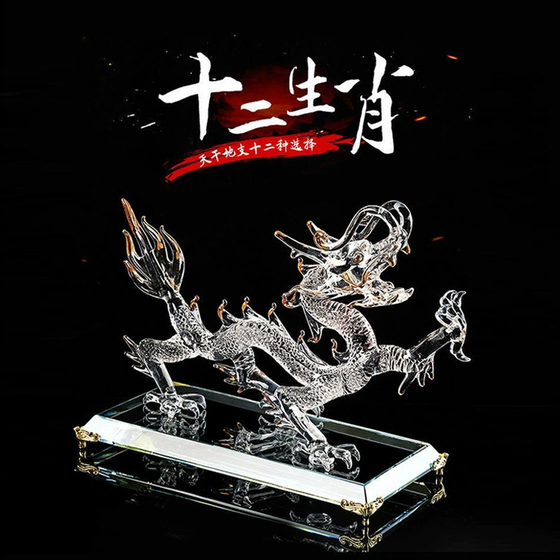 Кристалл 12 Зодиак Животное Крыса Бык Тигр Кролик Дракон Змея Лошадь Овца Обезьяна Курица Собака Свинья Гостиная Ремесла Украшения на удачу