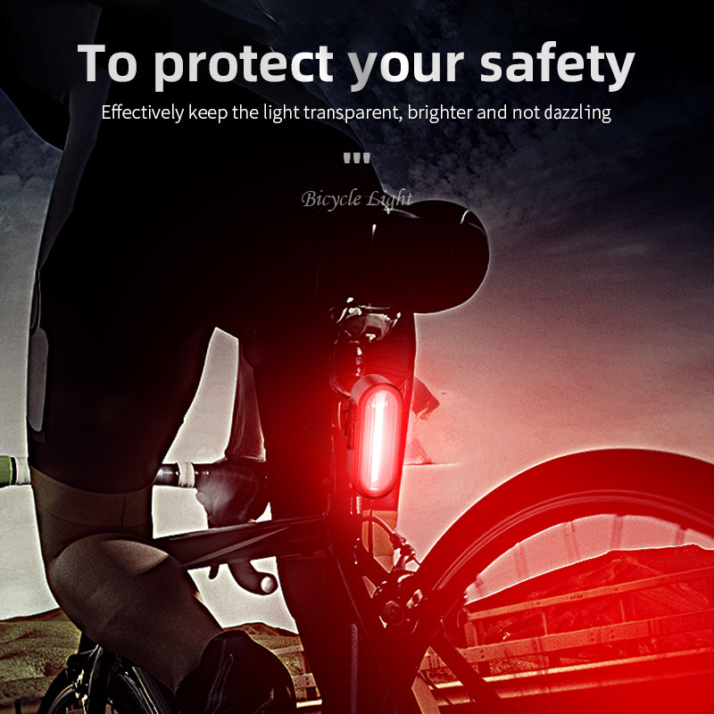 Luz trasera de carga USB para bicicletas de montaña para montar por la noche Luz de advertencia flash Luz de sillín para equipos de montar