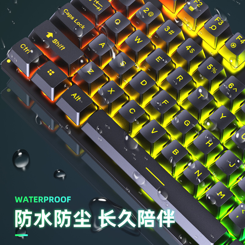 Cross-border new crackle D320 backlit keyboard and mouse set character luminous game USB wired keyboard and mouse