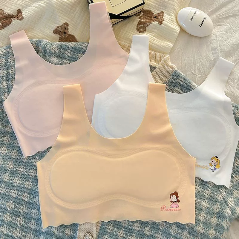 Summer thin underwear, silk vest for elementary school students, children's bra, 7-13 years