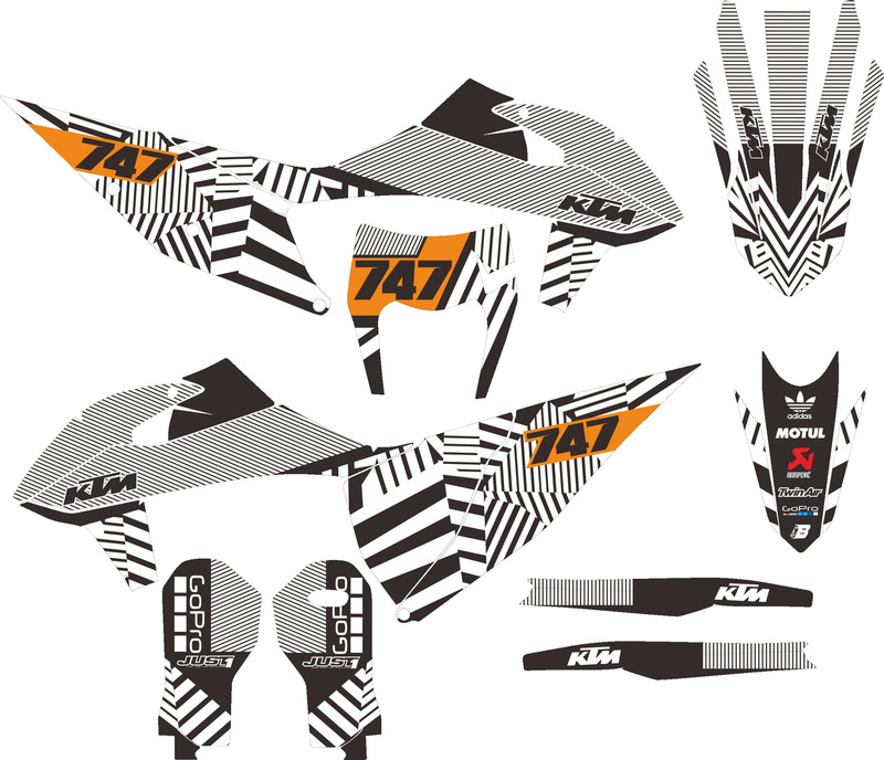 KTM250EXCF ステッカーデカールプリントステッカーフィルム Gaosai モトクロスステッカーレーザーに適しています|undefined