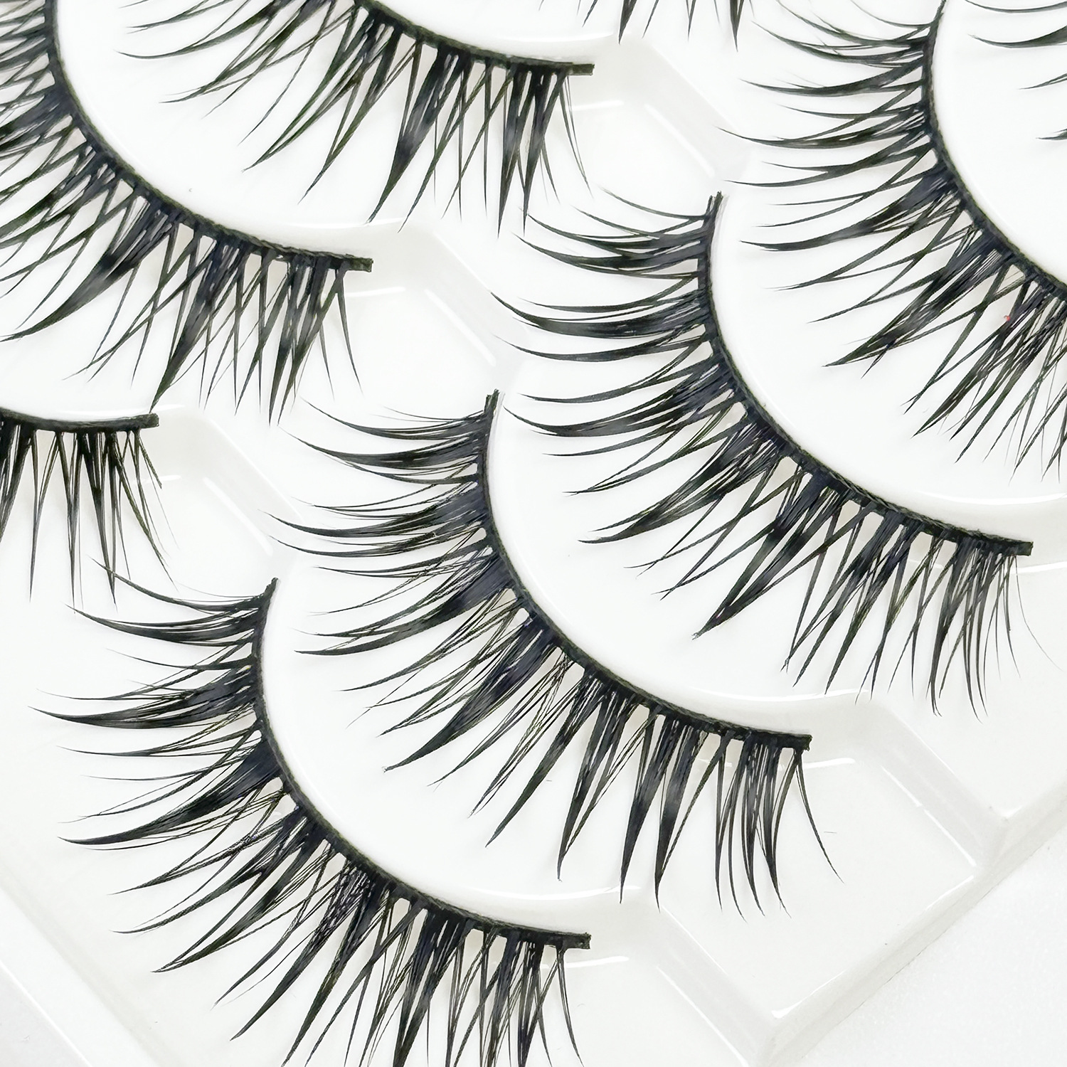 Europa y América del tallo transparente pestañas postizas 3D pestañas tridimensionales desechables todo natural Cruz suave curling extensión de la cola del ojo