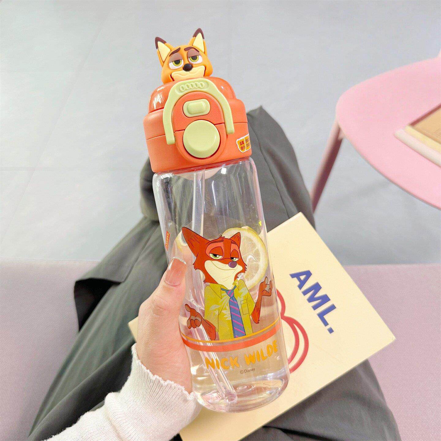 Animal loco taza de agua para niños doble bebida paja para estudiantes para ir a la escuela hervidor de agua especial de alto valor facial taza deportiva conveniente