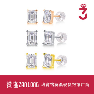 Cross-border niche design new moissanite earrings 925 sterling silver European and American silver rose gold earring in stock