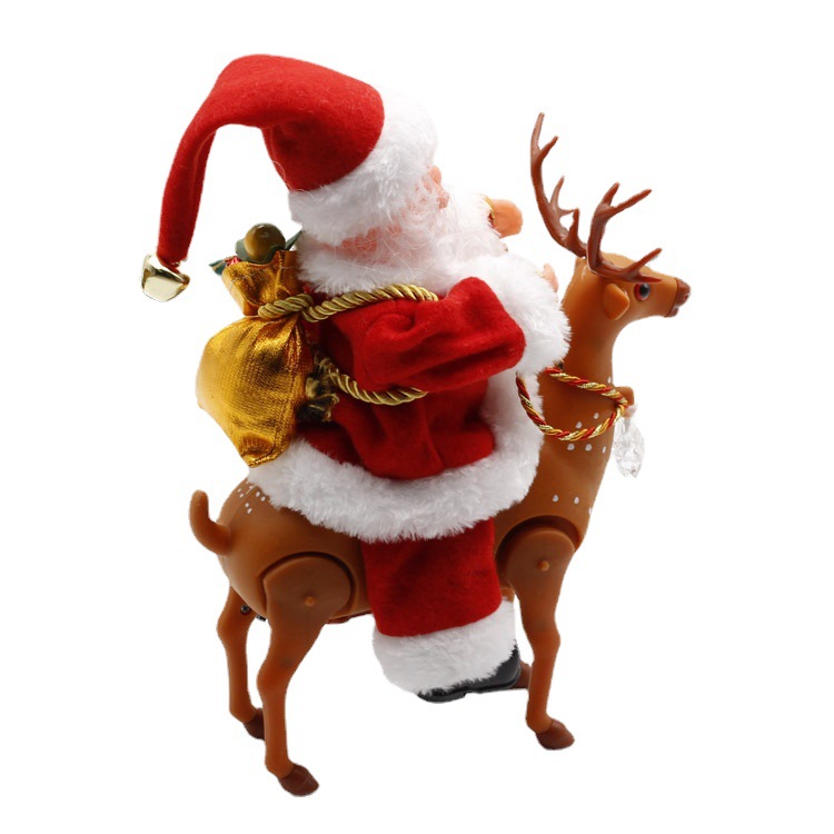 Julepynt Elektrisk Musik Julemanden Ridende Hjort Børnedukke Legetøj Fest Festrekvisitter Gaver_voghion.com