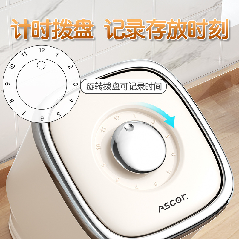 米バケツ防虫防湿密封家庭用ハイエンド 2025 新しい食品グレードの米貯蔵ボックス缶埋め込み肥厚米タンク|undefined