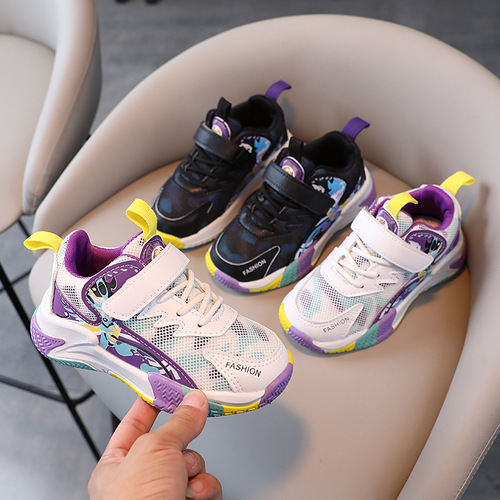 Dropshipping boys' sports shoes  spring and autumn new style breathable mesh running shoes girls light-soled casual shoes
