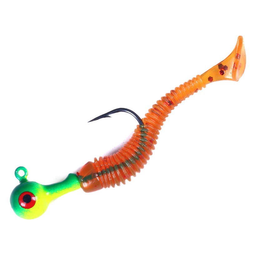 Hilo t cola cebo suave al por mayor 50/bolsa luya cebo espiral raíz pesca pequeña T cola gusano suave cebo falso cebo so033