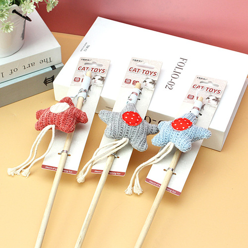 Cat toy cat teasing stick, rat-shaped molars, bite-resistant wooden cat teasing stick, cat self-pleasure and boredom relief, pet supplies wholesale