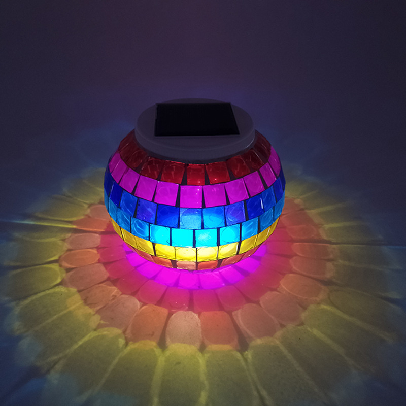 Solar lamp street lamp outdoor garden lamp night light glass colorful sunshine can lawn lamp creative gift wholesale