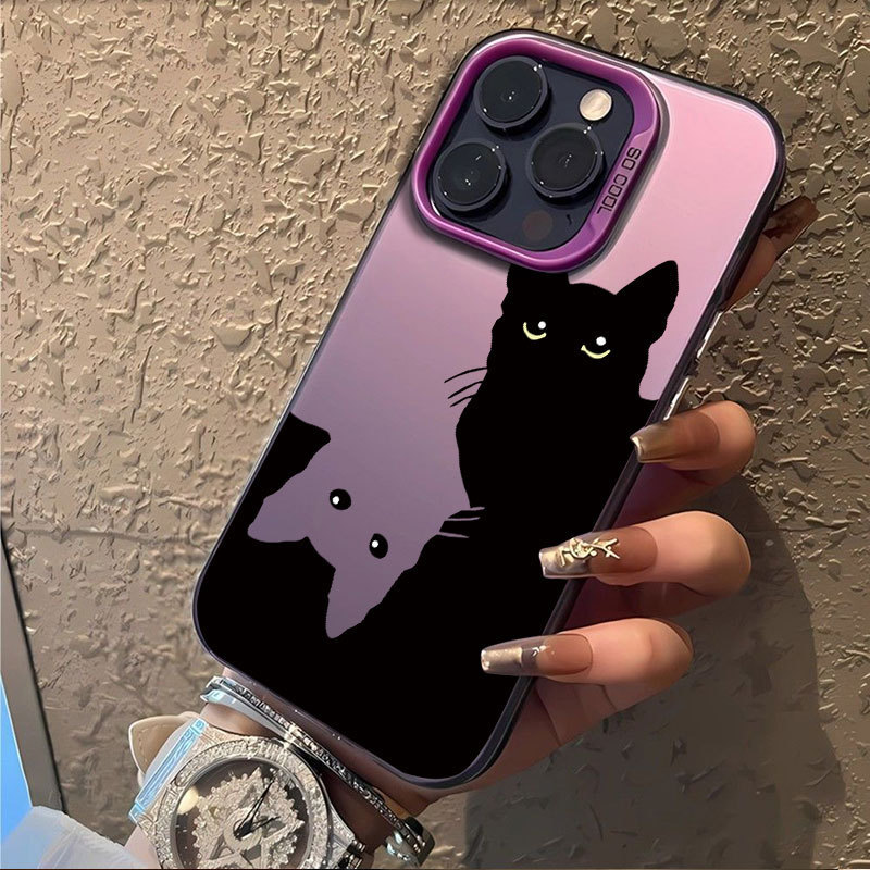 Wf Cat-Themed Case Suitable for Apple 17 Pro Max iPhone 16 Cute 15 Soft Girl Style 14/13/12 Fashion Wf Cat-Themed Case Suitable for Apple 17 Pro Max iPhone 16 Cute 15 Soft Girl Style 14/13/12 Fashion