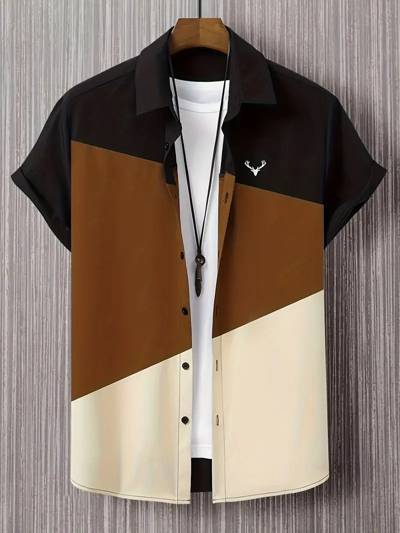 2024 verano nuevo estilo personalidad moda casual todo fósforo fresco y guapo letras camisa de manga corta a rayas MB1