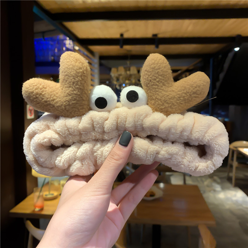 Lavarse la cara en otoño y invierno nuevo clip para el cabello máscara antideslizante pelusa cinta para el cabello lindas bandejas de dibujos animados pareja adornamiento para el cabello