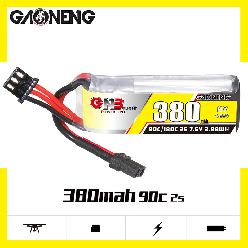 GNB high energy 380mAh 2s 7.6V 90C HV Beta75X model drone FPV High magnification LiPo