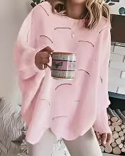 Women's Plus Size Tops Coarse Knit Sweaters