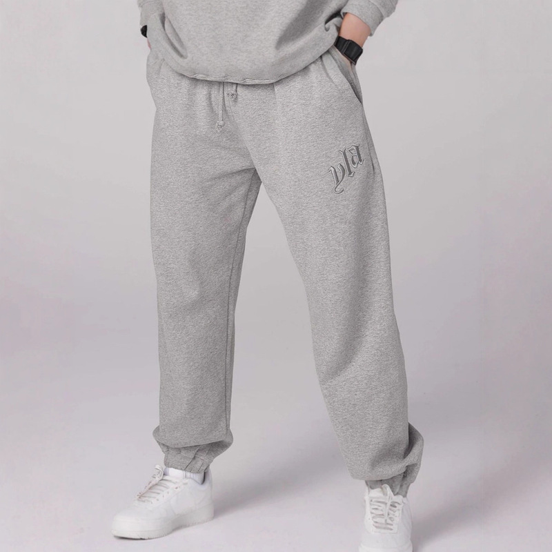 New Men's Heavy Terry Embroidered Jogger Sweatpants for Sports and Fitness