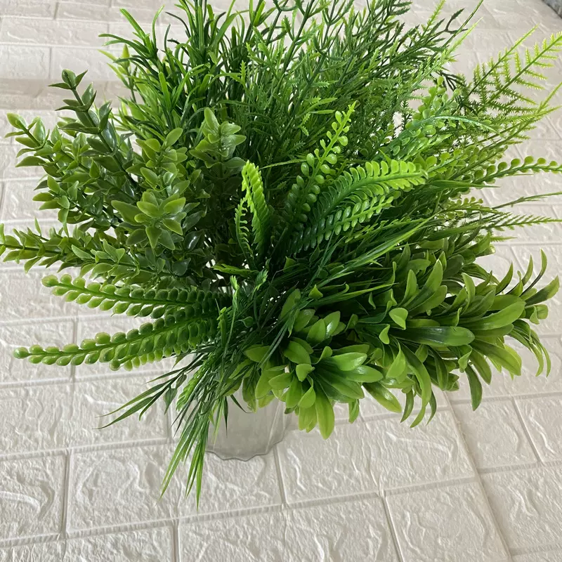 塑料胶绿植北欧ins家居装饰仿真绿植植物墙园艺插花配草假草批发