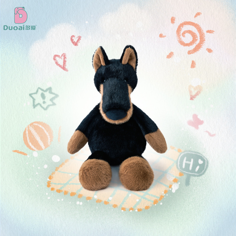 Multi-Loved Xiao Yi Bw Doll-Style Doberman Dog Plush Toy Labrador Doll Children's Plush Toy Gift