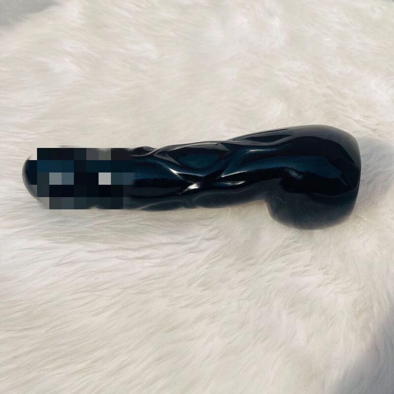 天然水晶黑曜石水晶按摩棒摆件 图 3