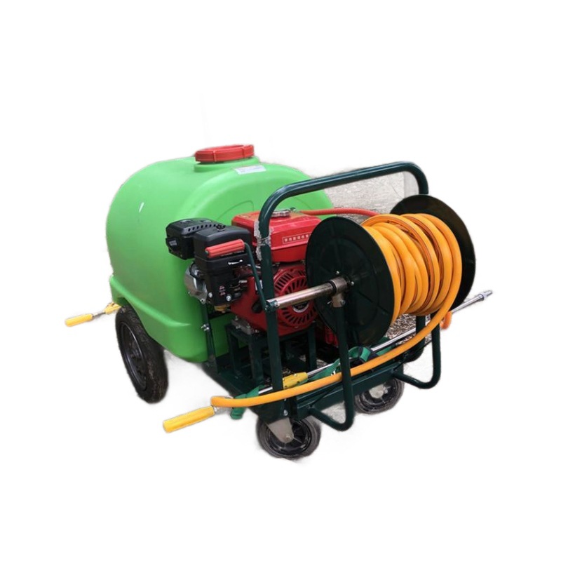 Máquina de pulverización de cuatro ruedas de empuje manual, rociador de insecticida de frutas y verduras, desinfección de alta elevación, depósito de accesorios de máquina de pulverización