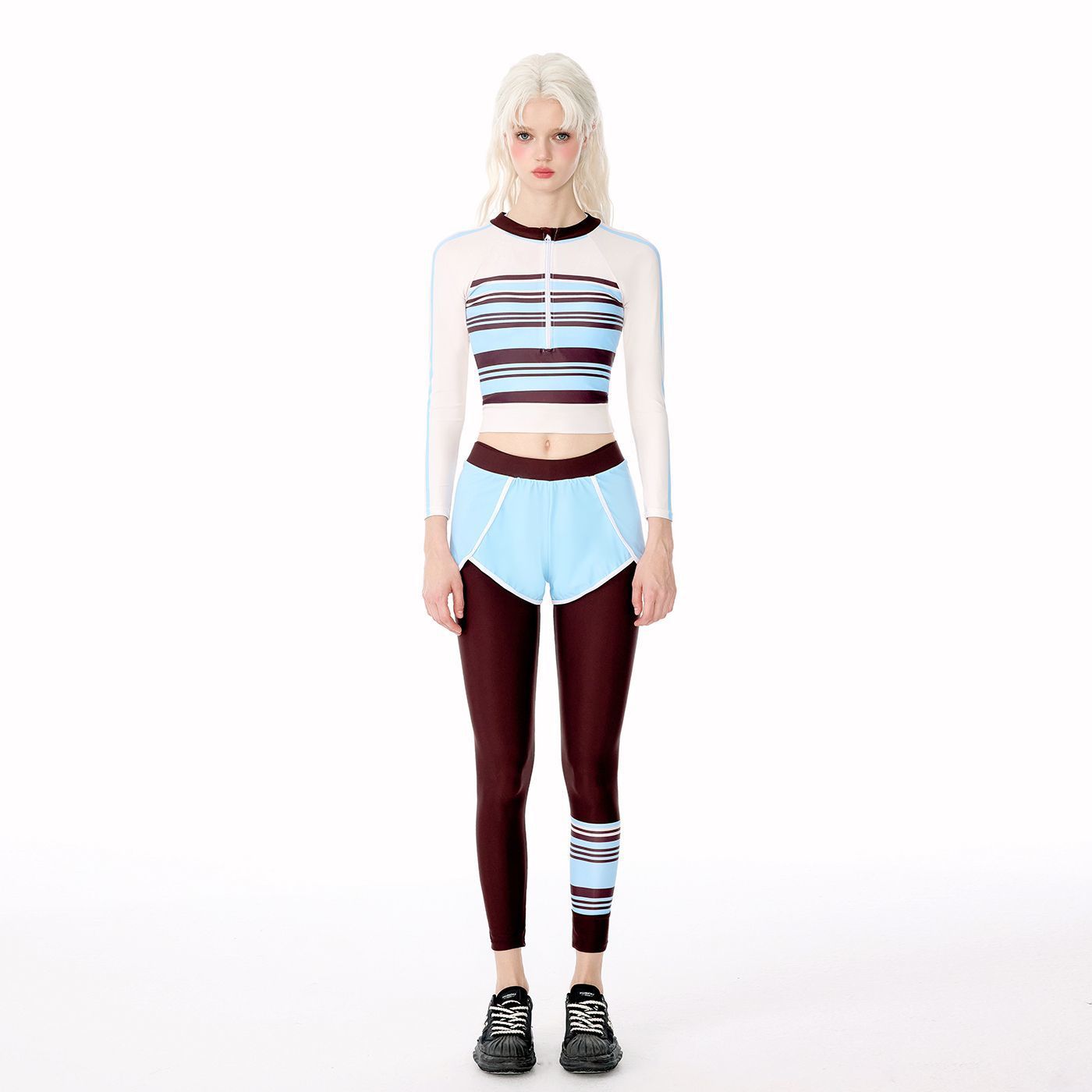 Wetsuit New Swimsuit Women's Split Conservative Sun Protection Long-Sleeved Pants Adult Women's Sports Surfing Jellyfish Suit Women