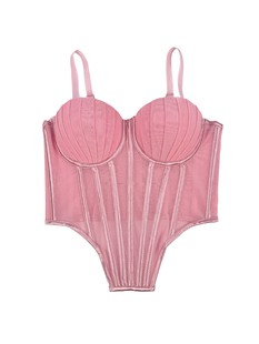 Pleated Design Fishbone Brassiere High-grade Outer Wear Brassiere with Coaster Body Shaping Shaping Sling