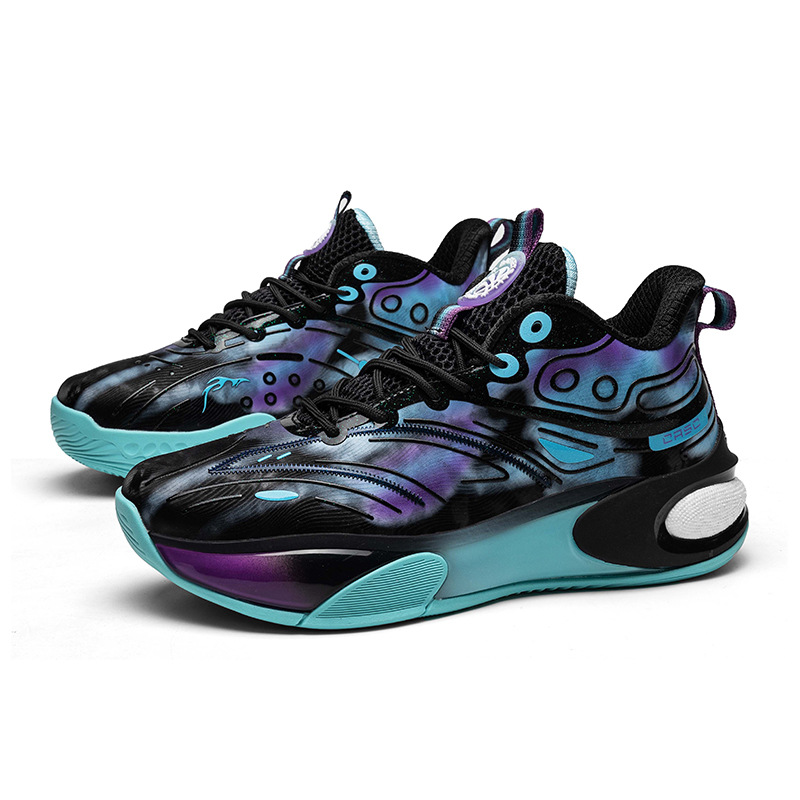 Zapatos deportivos para hombres 2024 nuevos zapatos de baloncesto para hombres fricción sonora de color de amortiguación de zapatos juveniles de estudiantes zapatos de fútbol para hombres