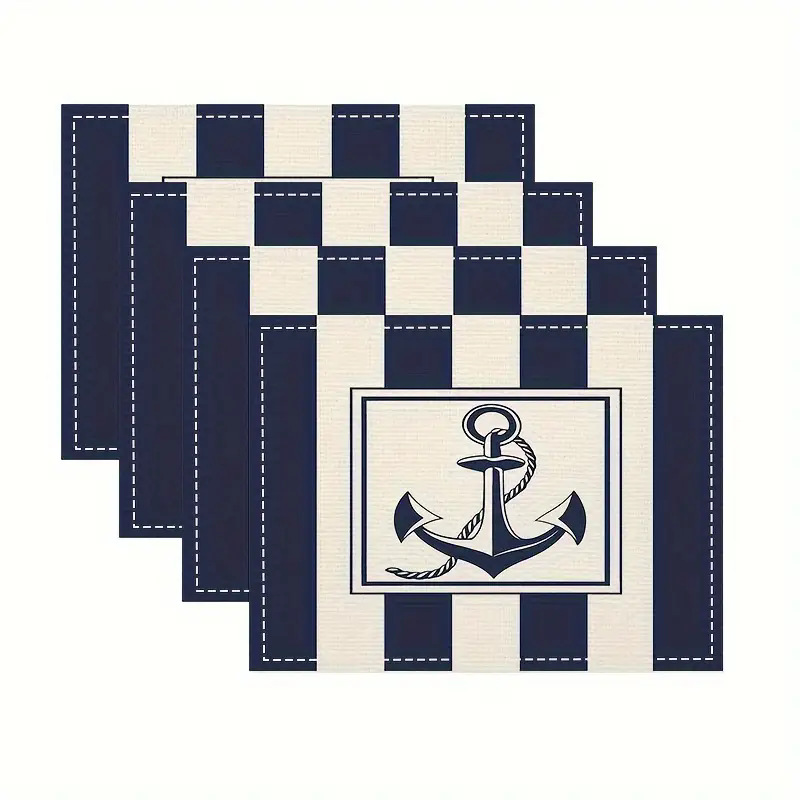 Transfronterizos lino almohadilla de mesa Aliexpress TEMU Amazon almohadilla de mesa cuadrada búfalo rojo almohadilla de Navidad Día de la Independencia