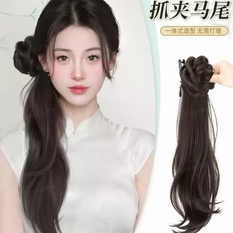 Wig Ponytail for Women, Realistic Hair, Light Chinese Style, New Chinese Style Side Clip Braid, Cool and Elegant Wig Braid Ponytail Wig Ponytail for Women, Realistic Hair, Light Chinese Style, New Chinese Style Side Clip Braid, Cool and Elegant Wig Braid Ponytail